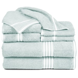 8pc Striped Bath Towel Set - Yorkshire Home - 1 of 4