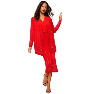 Roaman's Ultrasmooth Fabric Long Sleeve Cardigan - 1 of 4