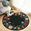 Modern Floral Rug Washable Rug with Non Slip Backing Low Pile Indoor Carpet Foldable Soft Floor Cover for Living Roo Bedroom Office - 2 of 4