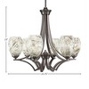 Toltec Lighting Zilo 6 - Light Chandelier in  Graphite with 5" Natural Fusion Shade - 2 of 2