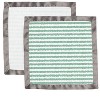 Bacati - Ikat Mint/Gray Dots/Stripes Muslin 2 pc Security Blankets - 4 of 4