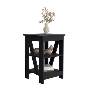 NicBex Nightstand with Storage Space Modern 3-Tier End Table with Stylish Cross-Design,Suitable for Bedroom,Living Room - 1 of 4