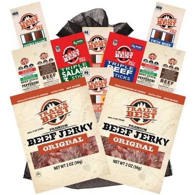 Trail's Best 12-Piece Sampler (2 bags of jerky and 10 packs of assorted sticks)