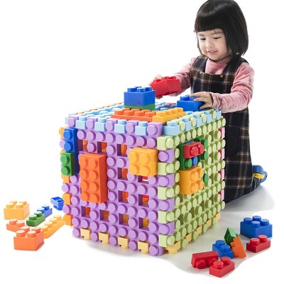 UNiPLAY Waffle Soft Blocks — Cube Puzzle Play for Cognitive and Sensory Development in Early Learning Education, Ages 3 Months and Up (6pc Set)