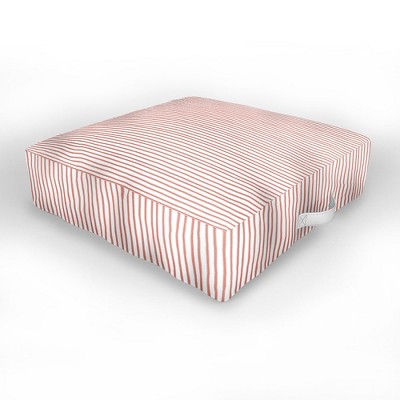 Emanuela Carratoni Old Pink Stripes Outdoor Floor Cushion - Deny Designs