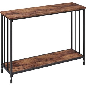 Console Table, Sofa Tables Narrow Entryway Table with Glass Shelf and Metal Frame 33.5” - 1 of 4