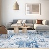 Washable Rug Modern Abstract Non-Slip Backing Distressed Print Stain-Resistant Low Pile Carpet Bedroom Dorm Office - 2 of 4