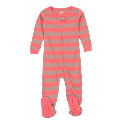 Leveret Footed Cotton Pajamas Striped Rose And Antler 5 Year : Target