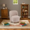 Modern Fabric Upholstered Armless Chair,Lounge Chair With Round Pine Wood Feet,Low Back Accent Chair For Living Room Bedroom-Coolbibila - 2 of 4