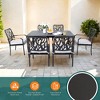CAVINAS Patio Dining Set for 7 with Umbrella Hole Outside Furniture Aluminum Composite Outdoor Furniture with 6 Swivel Chairs - 4 of 4