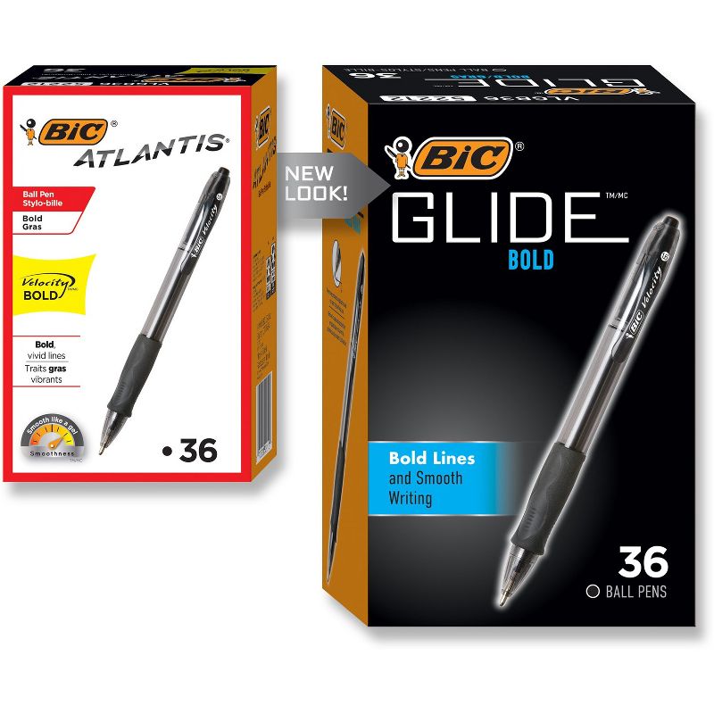 BIC Velocity Retractable Ball Pen Black Ink 1.6 mm 36/Pack VLGB361BK, 1 of 8