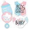 Big Dot of Happiness Baby Gender Reveal - Baby Bodysuit, Bottle, Rattle, and Diaper Decorations DIY Team Boy or Girl Party Essentials - Set of 20 - 2 of 4
