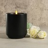 LumiPur 4.5"x5" Stoneware Design Collection Flickering Flameless LED Wax Candle Black - 2 of 4