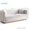 GDFStudio Warner Tufted Velvet Upholstered 78" Sofa with Steel Base, 2 Pillows and Nailhead Trim - 3 of 4