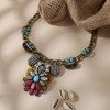 SOHI Women's Multicolour Party Stone Statement Necklace - 3 of 4