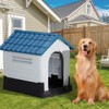 phiestina 33 inch Large Plastic Dog House, Blue & White, with Air Vents and Elevated Floor for Indoor/Outdoor Use - 2 of 4