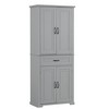 Gulches Grey Bathroom Storage Cabinet - 4 Doors, 1 Drawer & Adjustable Shelf, Anti-Tipping Device, Water-Proof MDF Tall Storage Furniture for Bathroom - 3 of 4