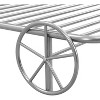 Car shaped platform bed with wheels, guardrail headboard, bedroom X-shaped shelf,metal Flat noodles support, no box spring required - 3 of 4