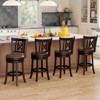 Tangkula Set of 4 Bar Stools 26" Swivel Bar Chairs w/ Footrest Hollowed Backrest - 2 of 4