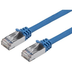 Monoprice Cat7 Ethernet Patch Cable - 50 feet - Blue | Flexboot RJ45  Stranded  600Mhz  S/FTP  CMX  Pure Bare Copper Wire  26AWG   -  Entegrade Series - 1 of 4
