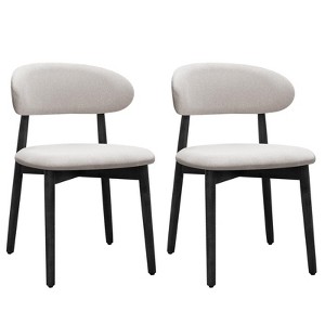 NicBex Set of 2/4 Modern Cotton-Linen Upholstered Dining Chairs with Solid Wood Legs,Armless Accent Chairs for Dining Room,Kitchen,Restaurant - 1 of 4