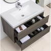 35.4" Wall-Mounted Bathroom Vanity with White Resin Sink, Soft-Close Doors & Open Back Design ââ‚?Modern Floating Timber Cabinet - 4 of 4