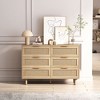 NicBex 6 Drawer Double Dresser for Bedroom,Modern Style Rattan Drawers with Wooden Pulls,Dressers for Kids Room,Living Room,Entry and Hallway - 2 of 4
