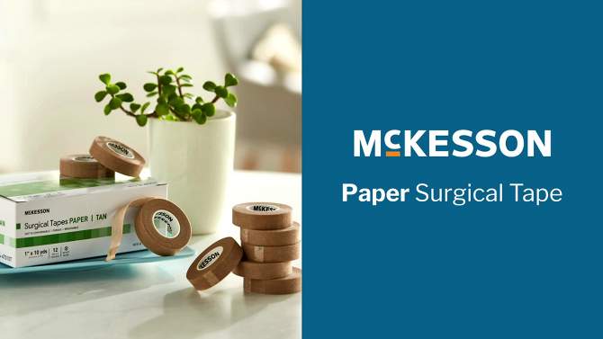 McKesson Surgical Tape, Tan, 1/2 in x 10 yds, 24 Rolls, 1 Pack, 2 of 8, play video