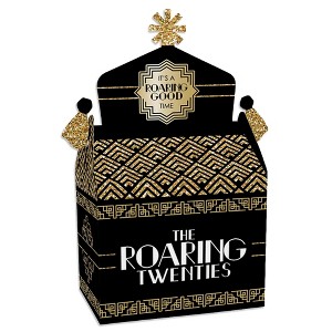 Big Dot of Happiness Roaring 20's - Treat Box Party Favors - 1920s Art Deco Jazz Party Goodie Gable Boxes - Set of 12 - 1 of 4