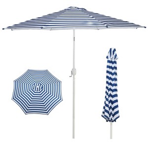 Aoodor 9FT Outdoor Patio Umbrella, Outdoor Market Table Umbrella with 8 Sturdy Ribs, Push Button Tilt and Crank - 1 of 4