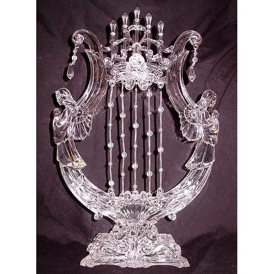 Roman 11" Clear Angel Harp Christmas Tabletop Decoration