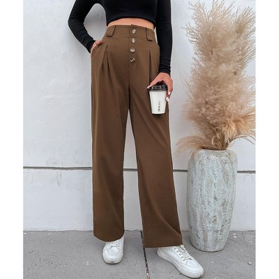 Womens Pants Casual Straight Leg High Waist Work Long Pants Trouser