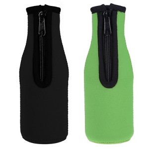 Unique Bargains Cooler Insulator Collapsible Neoprene Beer Bottle Sleeves Covers with Zipper 2 Pcs - 1 of 4