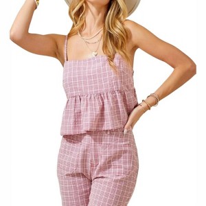 Women's PEPLUM CAMI TOP - day + moon - 1 of 4