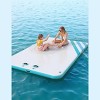 Blue Inflatable Dock Floating Platform, 10x10 FT, Non-Slip PVC Lake Float Island, Drop-Stitch, Pump/Ladder/Bag - 4 of 4