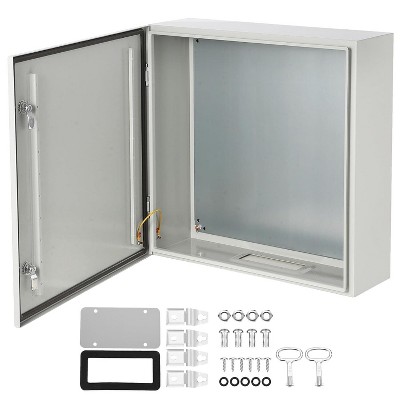 Outdoor Electrical Box, Steel Enclosure, IP66 Waterproof & Dustproof, Electrical Junction Box with Mounting Plate for Indoor Outdoor Use