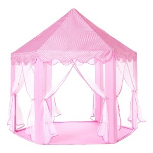 Etokfoks Princess Castle Play Tent for Kids 1 Piece Large Indoor Outdoor Fairy House with Star Lights 55 x 53 Inch for Girls - 1 of 4
