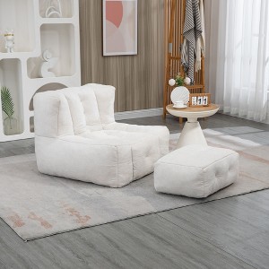 CAVINAS Bean Bag Chair with Ottoman Lazy Sofa Chair with Memory Foam Floor Chair for Reading Room, Living Room - 1 of 4