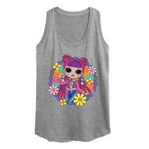 Women's - LOL Surprise! - Skater Chick w/ Flowers Graphic Racerback Tank - 1 of 4