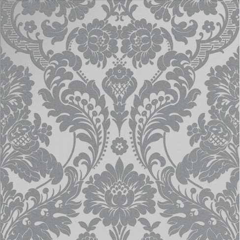 Gothic Black and Purple Damask Scrapbook Paper