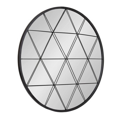 31.5" x 31.5" Faber Round Accent Mirror Black - Kate and Laurel