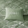 Sapphtopaz 4-Piece Blush Crushed Velvet Comforter Set, Diamond Quilted Full/Queen Quilt Set with 2 Shams & Decorative Pillow -Green - 3 of 4