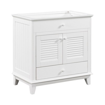 30"W Bathroom Vanity with/without Sink, Bathroom Storage Cabinet with Two Doors and One Drawer, White -ModernLuxe
