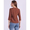 INSPIRE CHIC Women's Polka Dots 3/4 Sleeve Casual Button Front Shirt - 4 of 4