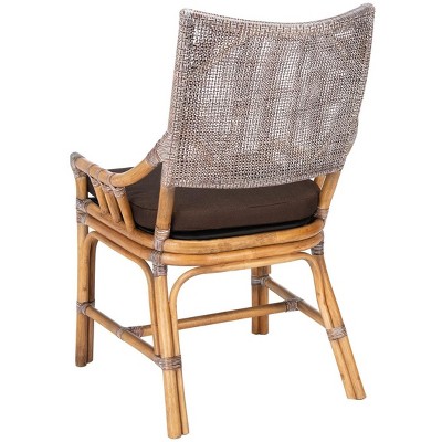 Donatella Brown Rattan and Cane Arm Chair