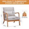 Rbied Mid-Century Modern Style Wood Accent Chair Living Room Chairs Reading Chair with Pillow and Cushion - 2 of 4