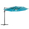 Sonkuki 11FT Round Offset Outdoor Patio Solar LED Cantilever Umbrella Aluminium Pole, 360° Rotation and Canopy Angle Adjustment - 2 of 4