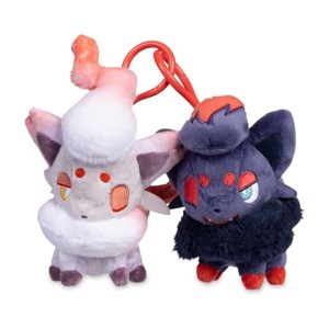 Pokemon Center Zorua & Hisuian Zorua Parallel Pairs Two-Plush Key Chain - 1 of 4