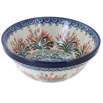 Blue Rose Polish Pottery Spring Tulip Cereal/Soup Bowl