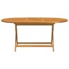 vidaXL Garden Table Wood Brown Solid eucalyptus wood Medium Foldable - 63" x 33.5" x 29.5" Brown - 3 of 4